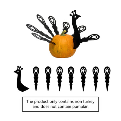 8pcs Thanksgiving Decoration Turkey Silhouette Accessories, DIY Decoration, Outdoor Garden Thanksgiving Scene Decoration Accesso