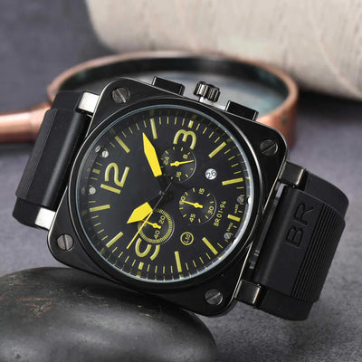 High-End BR Original Brand Watches For Mens High Quality Square Automatic Mechanical Watch Business Sports AAA Male Clock