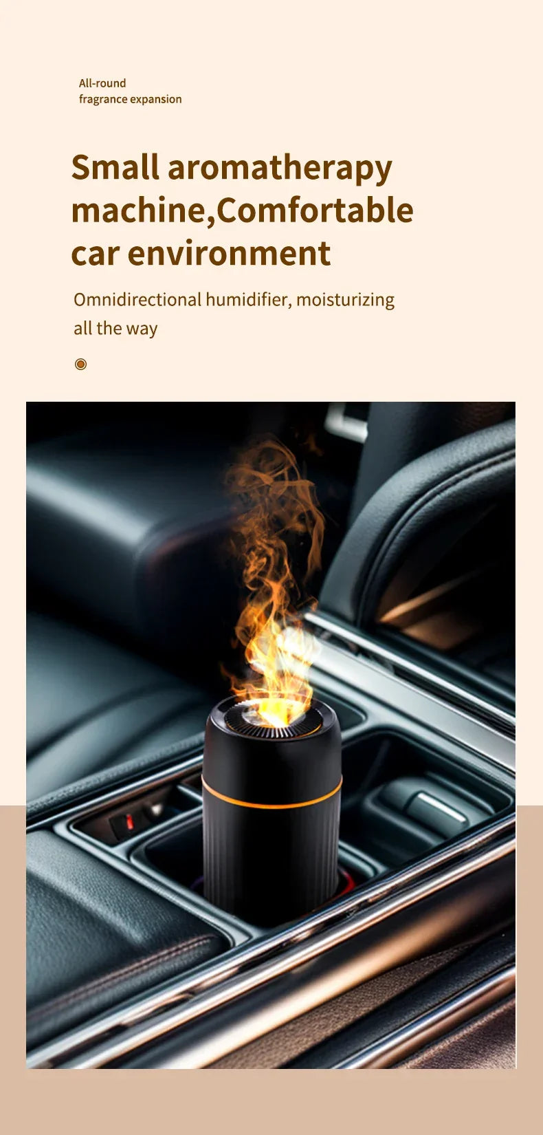 Car Aromatherapy Diffuser Humidifier with LED Light  Auto Air Purifier and Aroma Air Freshener for Car