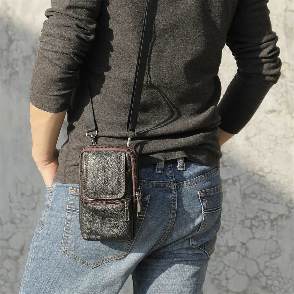 Shoulder Bag for Men Black Phone Bags Small Belt Bags Men Waist Pack Casual Messenger Bags