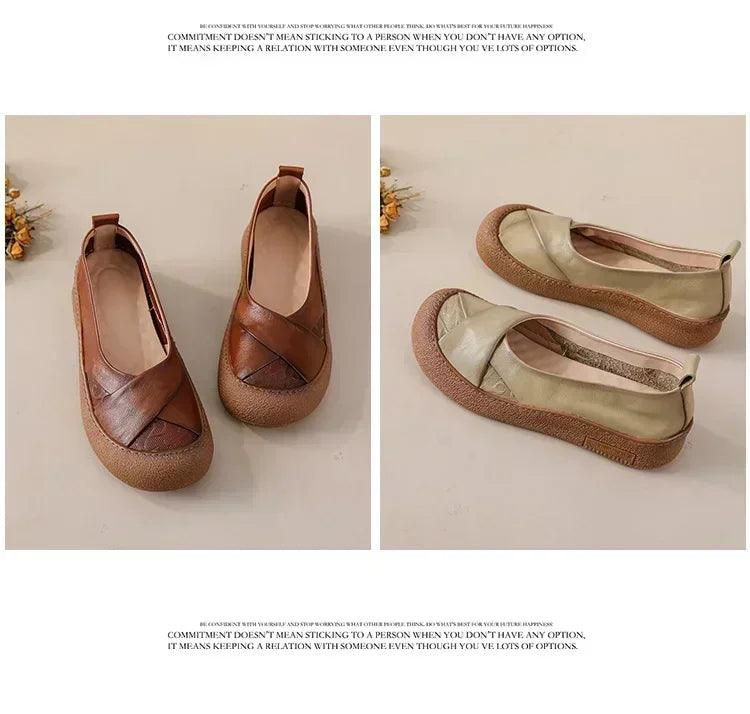 Authentic anti skid slip on leather flat shoes ladies shallow loafers woman comfy soft moccasin