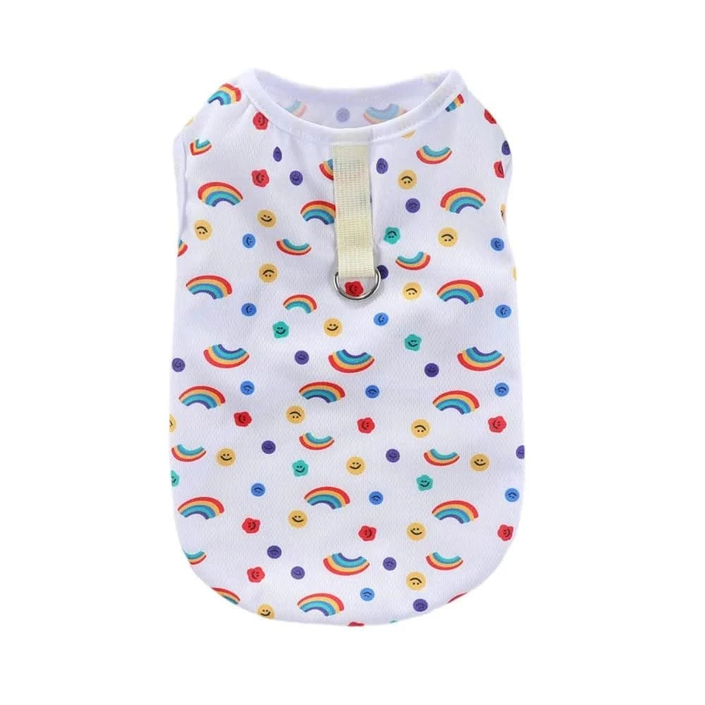 Summer Pet Dog Cooling Vest Cartoon Soft Clothing Summer Casual Shirts Small Medium Large Dogs Puppy French Bulldog Clothes