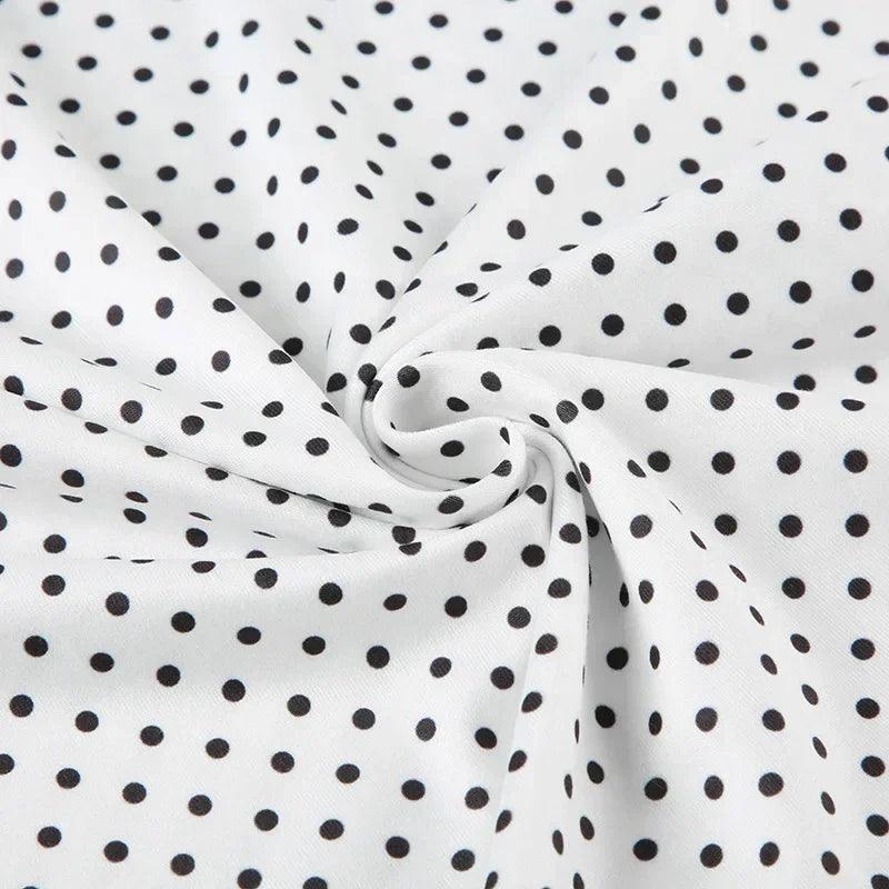 Sleeveless short dot print women dresses slim fit elegant simple office lady trendy clothes