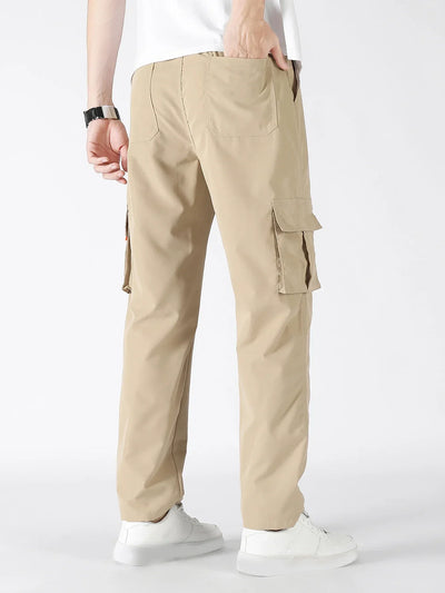 Men's Casual Wide Leg Pants Loose Straight Hip-Hop Streetwear Fashion Cargo Trousers with Pockets