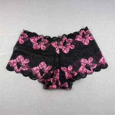 New 2023 Transparent Underwear Women Sexy Lace Panties Women Bikini Bottom Boyshorts Hollow Out Ladies Floral Boxers M-XXL