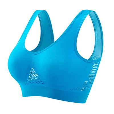 Breathable Sports Bra Top Fitness Women Brassiere Removable Padded Sport Bra Running Gym Seamless Push Up Bras