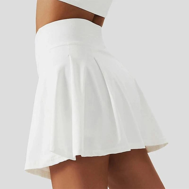 Women's Sports High Waisted Short Skirt Comfortable Breathable Belt Safety Pants and Pocket Tennis Yoga Golf Mini Skirt