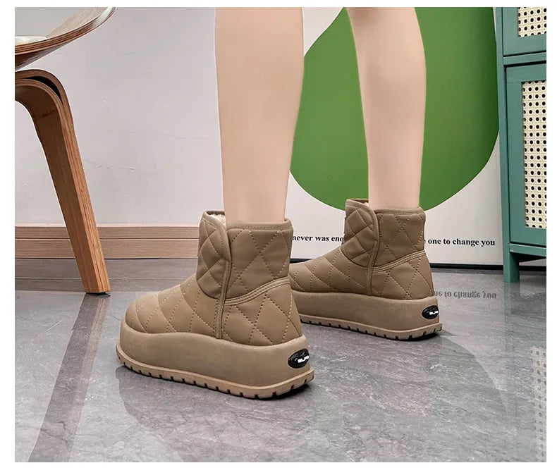 Kalsooni 2024 Winter Velvet Thick Warm Shoes Waterproof Platform Snow Boots for Women