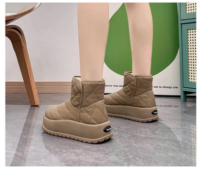 Kalsooni 2024 Winter Velvet Thick Warm Shoes Waterproof Platform Snow Boots for Women