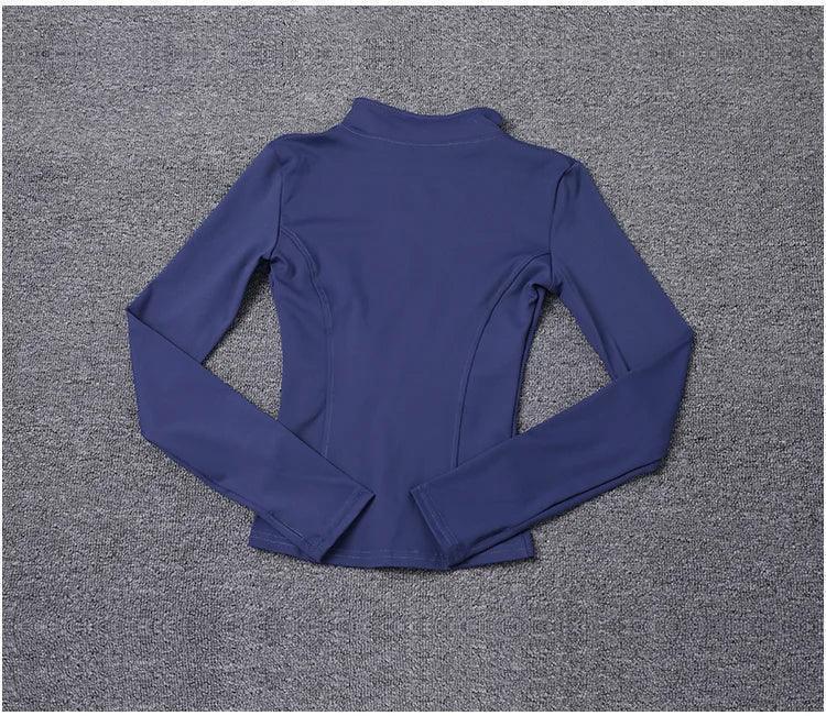 Workout sport jacket long sleeve gym training clothing yoga sportswear women