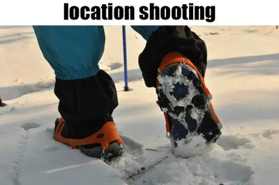 1Pair Professional Climbing Crampons 18 Studs Anti-Skid Ice Snow Walking Shoes Spike Grip Winter Outdoor Equipment Camping Gear