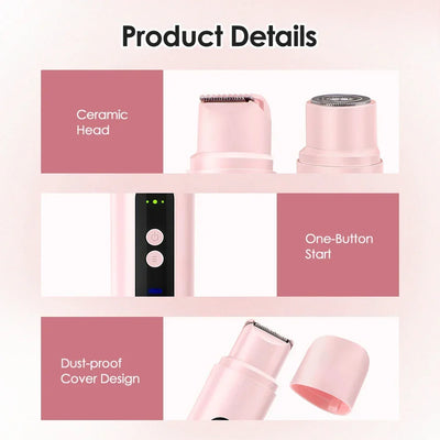 Electric Razors for Women Painless Ladies Epilator Facial Mustache Shaver Bikini Underarms Legs Trimmer Electric Hair Removal