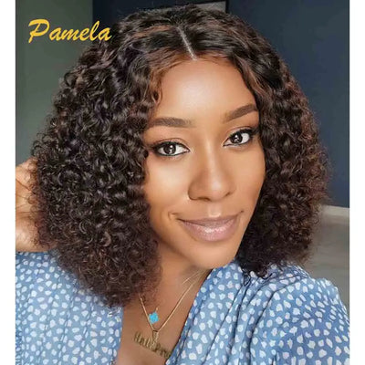 Short Blonde Wig Highlight Bob Glueless Wigs Human Hair Ready To Wear 250 Density Short Curly Brown Colored Human Hair Wigs