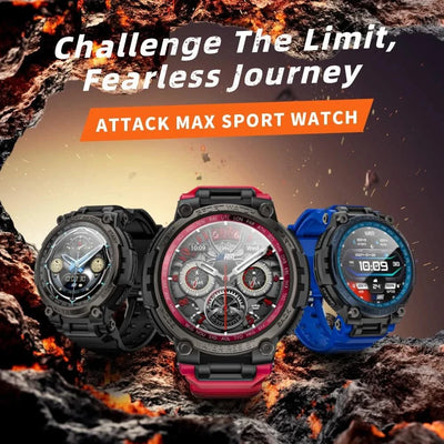 LOKMAT New ATTACK MAX Sport Rugged Smart Watch BT Calls Waterproof Military Smartwatches Heart Rate Monitor Fitness Tracker