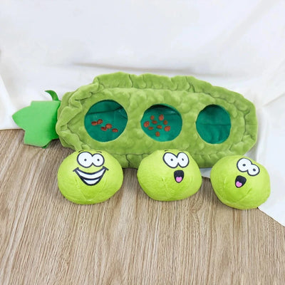 Pet Dog Snack Hiding Toys Relieve Boredom Interactive Doll  Pea Pods Sets Throwing Chasing Plush Toy Slow Food Smelling Pet Ball