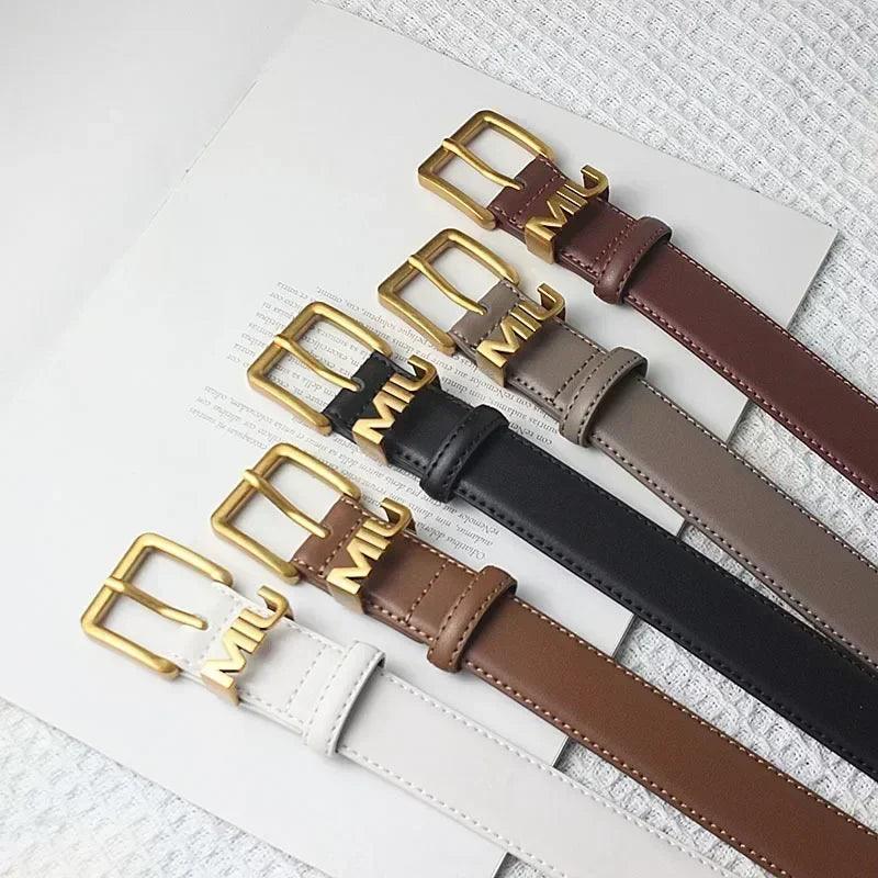 Genuine leather thin metal buckle belt for women |fashion waistband | jeans |casual dress | ladies | free size