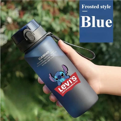 1000ML Stitch Angel Cartoon Water Cup Portable Plastic Large Capacity Cartoon Figures Clear Cup Outdoor Sports Water Chil Cift
