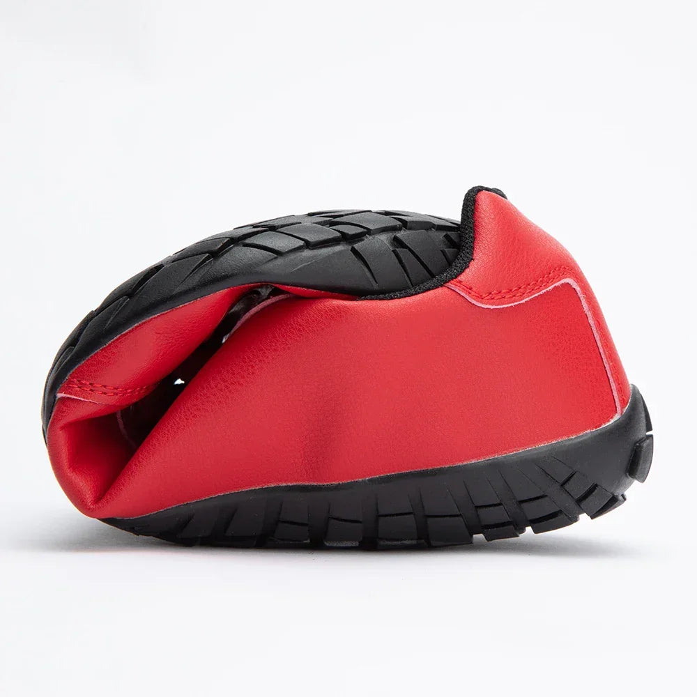 ZZFABER Leather Barefoot Shoes Soft Minimalist Sneakers for Women Men Casual Shoes Unisex Sneakers