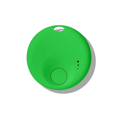 Green spherical smart tracker with LED indicators for iOS and Android Find My app