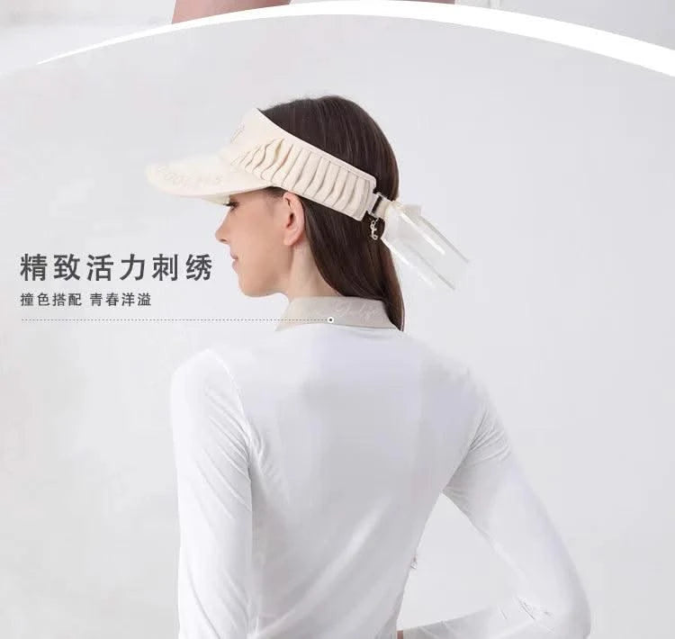 Women's Golfwear for  Slim-Fit Long-Sleeve Top with Polo Collar and Bow Tie, High-End Golf Hundred-Pleat Skirt Suit