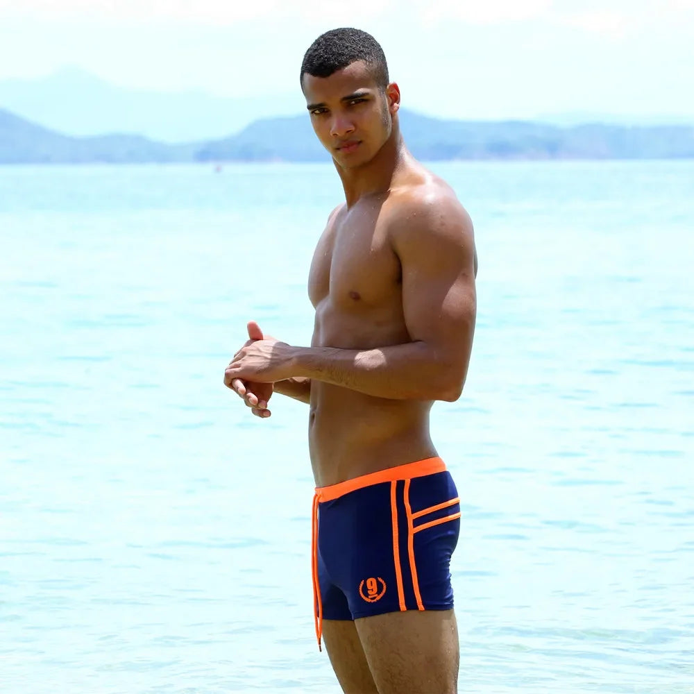 Hot Swimwear Mens Breathable Swimsuits Man Swim Trunks Boxer Briefs Sunga Swim Suits Maillot De Bain Beach Shorts