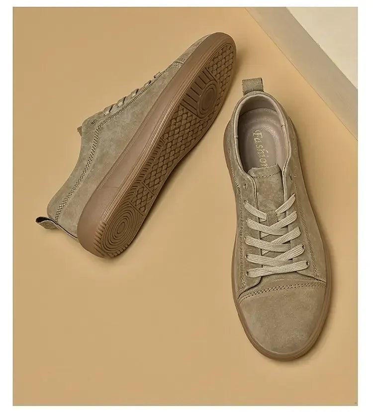 Summer New Fashion Casual Leather Shoes Lace-up Comfortable Men's Oxford Shoes Outdoor Soft Dress Shoes Non-slip Sports Shoes