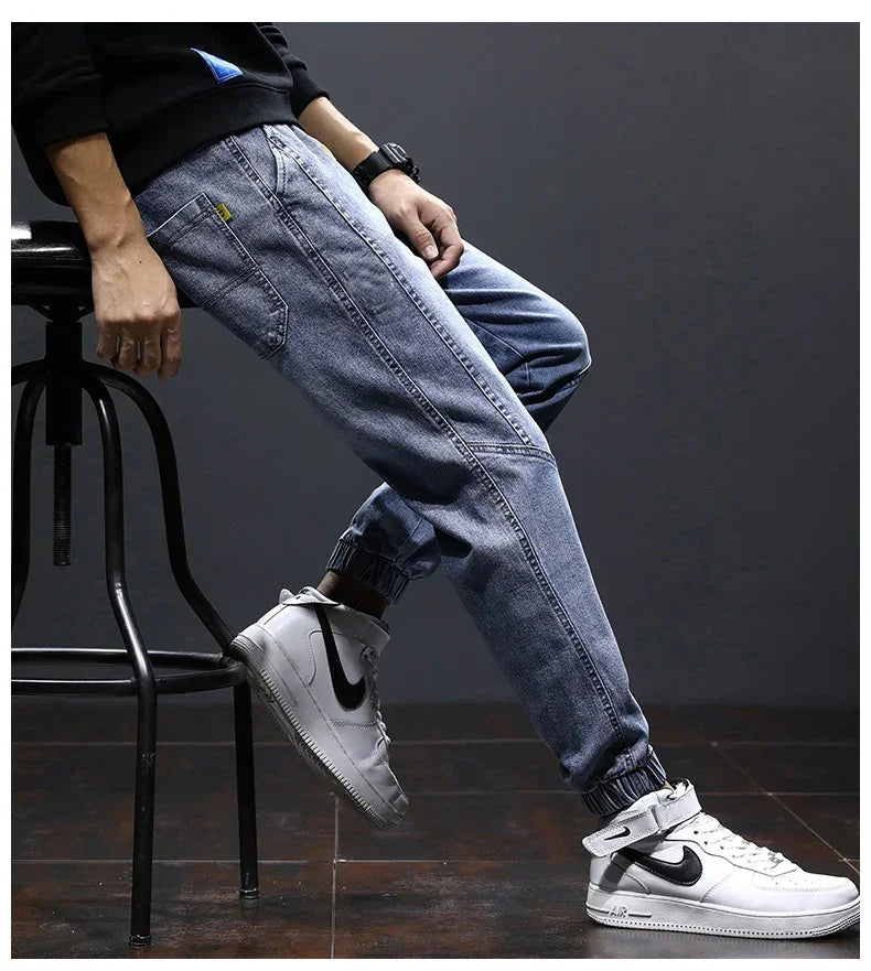 2024 Men Jeans mens fashion clothing Black Blue Cargo Jeans Men Streetwear Denim Jogger Pants Men Baggy Harem Jean Trousers