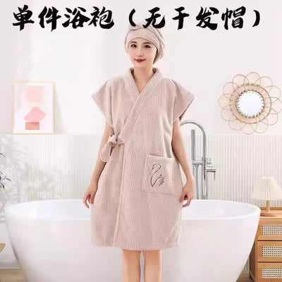 Bathrobe for ladies. It's made of corn - velvet material.