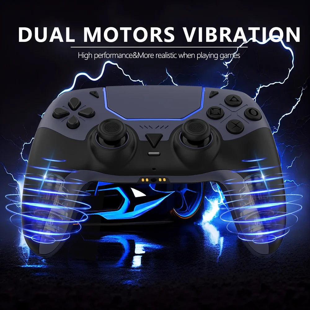Wireless Gaming Controller for PS5/PC/Steam Deck Hall Effect Marco Dual Vibration 6-Axis Motion Contro Gamepad with Speaker