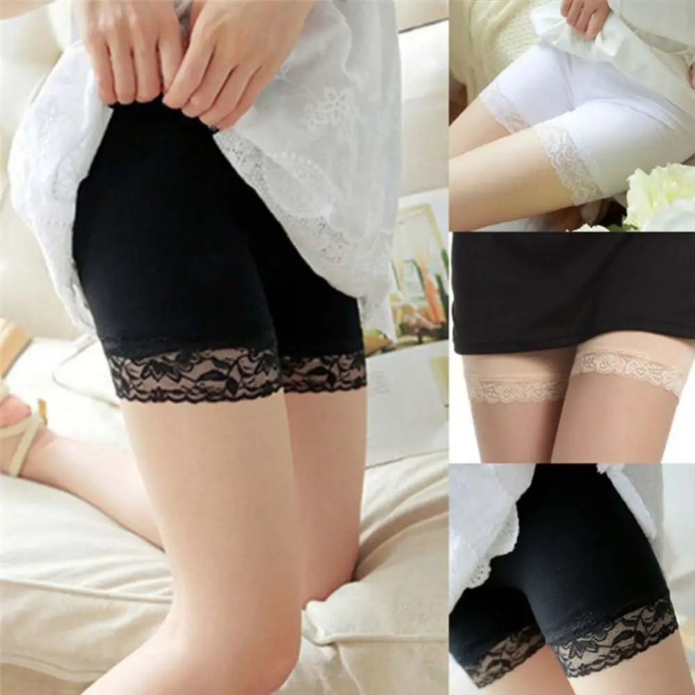 Women Seamless Solid Colour Lace Leggings