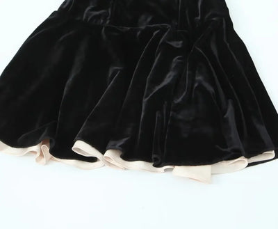 YENKYE Black Strapless Christmas Dress Sexy A Line Vintage Velvet Party Mini Dresses Elegant Women Dresses