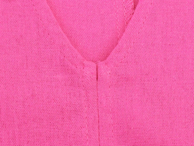 Women's asymmetrical V-neck design linen top