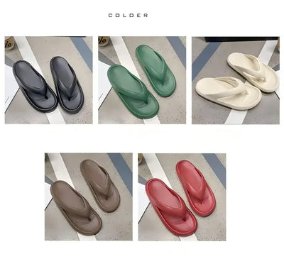 Women's Classy Flip-Flops for Women, Summer Flip-Flops for Beach Couples, New Thick-Soled Outer Wear Sandals for Men, Bathroom Bathing Non-Slip Slippers