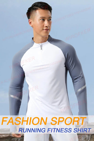 Athletic Pullovers Sport Shirt Men Fitness Training Tops Gym Casual Running Long Sleeve Male Outerwear Jogging Sport Clothing
