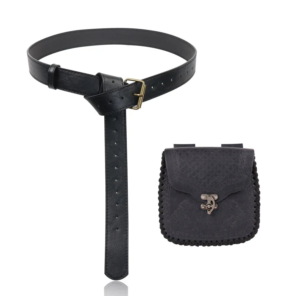 Medieval Viking Costume Accessories Belt Bags Men's and Women's Medieval Bag Belts Halloween Role Playing Accessories