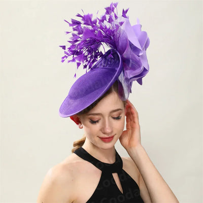 Royal Ascot Big Fascinator Derby Hat Women Kentucky Derby Headpiece Flower Wedding Fascinators Hats Hair Clip Ladies Chapeau