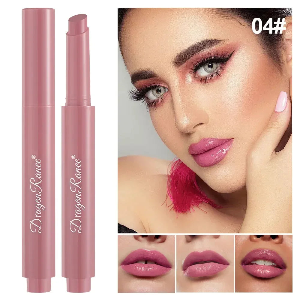Solid Lipstick Long-lasting Easy Color Lip Stain Moisturizing Lip Gloss Pearl Mirror Lipgloss Tint Sexy Red Lipstick Makeup