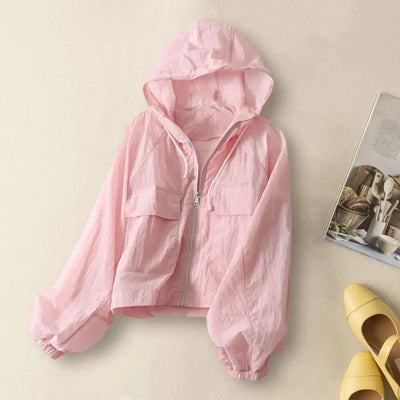 Women Sunscreen Jacket Women's Sun Protection Athletic Hoodie Coat for Running Hiking Cycling Travel Lightweight Uv Jacket