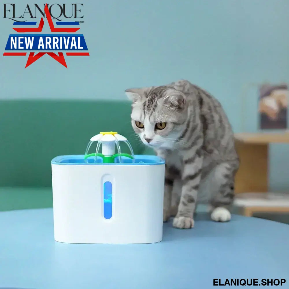 Flower Cat Water Fountain – Automatic Filtered Drinking Dispenser for Cats & Dogs with Filters