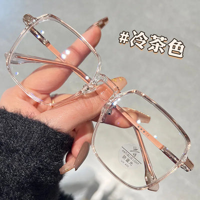 Blue Light Blocking Glasses Fashion High-end Men Optical Clear Glasses Black Oversized Square Frame Eyeglasses Women Eyewear