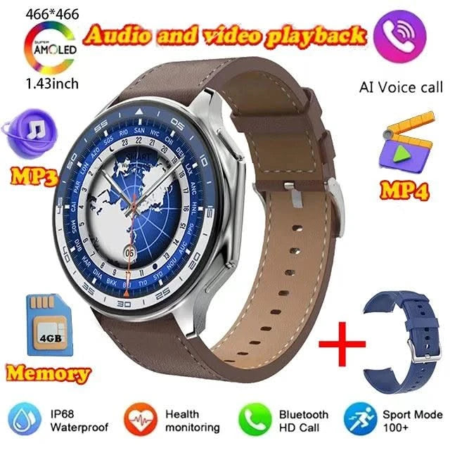 New for Oppo Watch X Men Smartwatch 32GB Extra large Memory 3D Mode MP3 MP4 Smart Watch GPS Sport Smartwatches Bluetooth calling