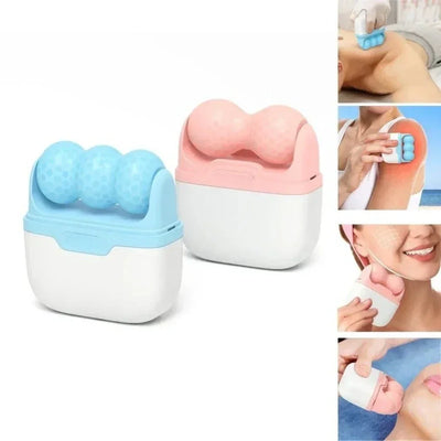 Double Head Ice Roller for Face Eye Puffiness Migraine Pain Relief Minor Injury Facial Cold Body Massage Roller Skin Beauty Tool