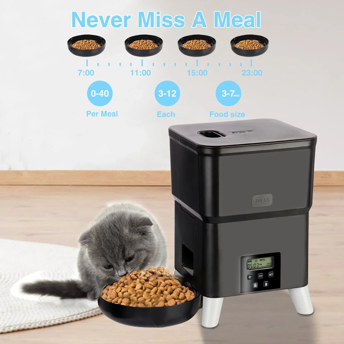 2L Automatic Pet Feeder Smart Food Dispenser for Cats and Dogs Timed Quantitative Feeding Scientific Feeding Pet Supplies