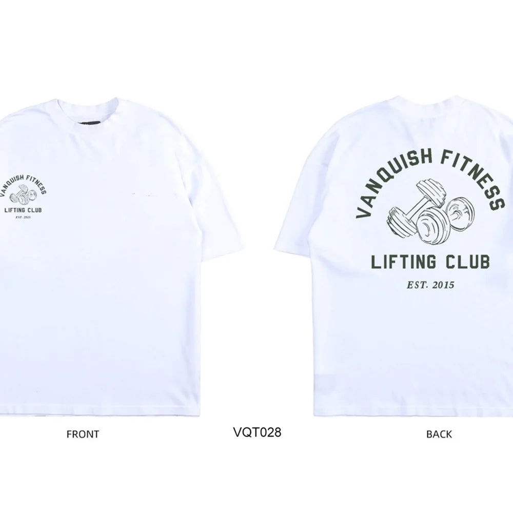 Gym Street T-shirt Men's Summer Trend Fashion Fitness Training Short Sleeves Loose and Comfortable Pure Cotton Men's Clothing