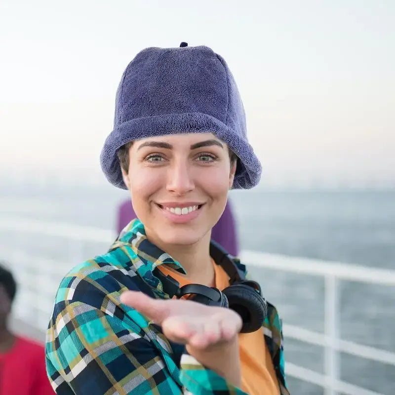 Coral Fleece Fisherman Hat Sauna Bath Headwear Shower Cap Bathroom Supplies Felt Sauna Hat Steam Room Cap Household Merchandises