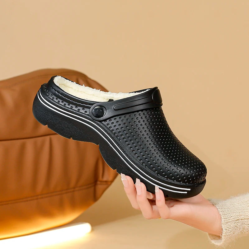 Men Slippers Winter Plush Warm Furry Slipper Couples Shoes Indoor Home Cotton Shoes Casual Flip-flops Slides Women's Slippers