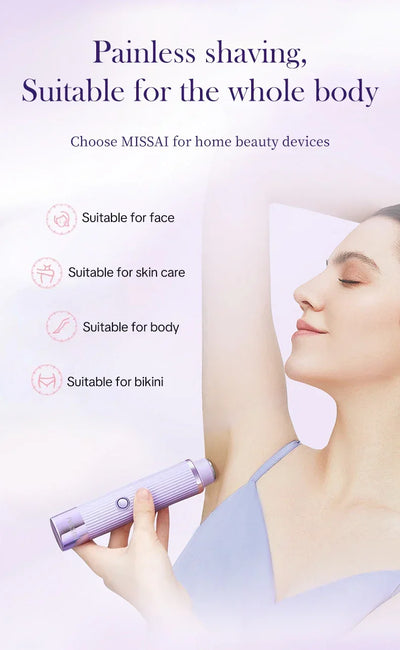 Electric Razors for Women 2in1 Bikini Trimmer Facial Mustache Shavers for Ladies Body Underarms Legs Portable Painless Epilator