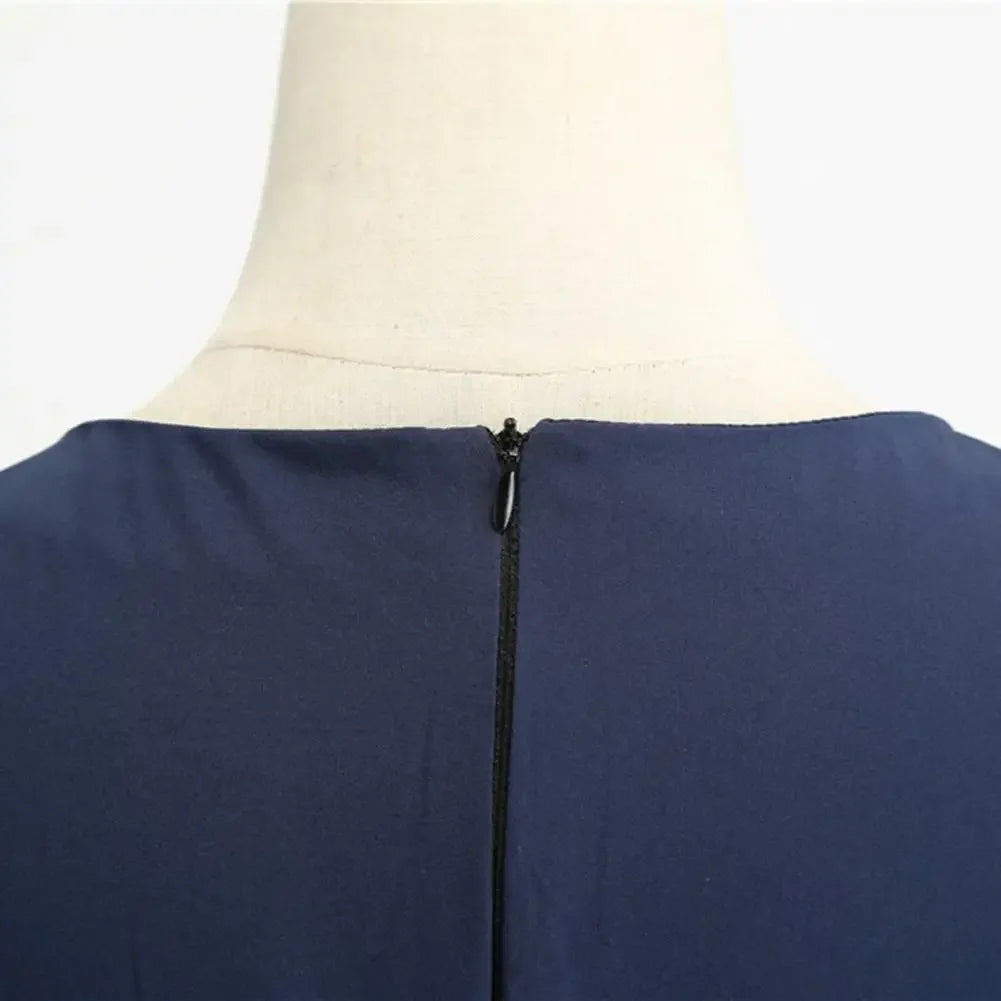 Women Vintage Dress Summer 50s 60s Retro Pin Up Swing Rockabilly Vestidos Elegant Black Polka Dot Office Party Dress