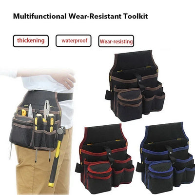 Multifunctional Tool Storage Bag Pouch Belt Electrician Toolkit Drill Waist Bag Wrench Screwdriver Hardware Tool Bags Organizer