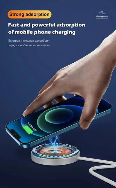 30W Magnetic Wireless Charger Dock Station With Type C Fast Charging Cable For iPhone 16 15 pro Max Airpods Phone Charger Holder